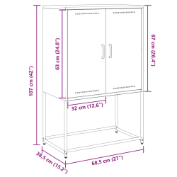 Szafka, czarna, 68,5x38,5x107 cm, stal