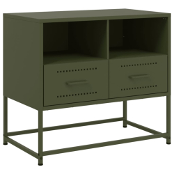 Szafka pod telewizor, oliwkowa, 68x39x60,5 cm, stalowa