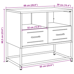 Szafka pod telewizor, oliwkowa, 68x39x60,5 cm, stalowa