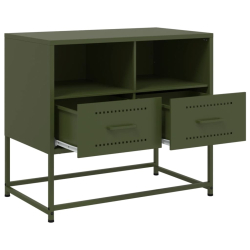 Szafka pod telewizor, oliwkowa, 68x39x60,5 cm, stalowa
