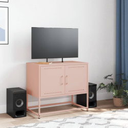 Szafka pod telewizor, różowa, 68,5x39x60,5 cm, stalowa