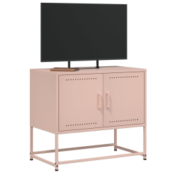 Szafka pod telewizor, różowa, 68,5x39x60,5 cm, stalowa