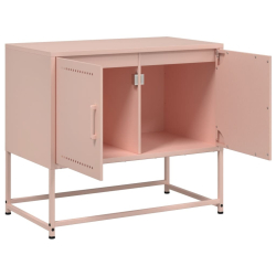 Szafka pod telewizor, różowa, 68,5x39x60,5 cm, stalowa