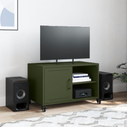 Szafka RTV, oliwkowa, 68x39x43,5 cm, stal walcowana na zimno