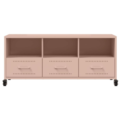 Szafka RTV, różowa, 100,5x39x43,5 cm, stal walcowana na zimno