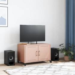 Szafka RTV, różowa, 68x39x43,5 cm, stal walcowana na zimno