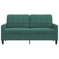 Sofa 2-osobowa, ciemnozielona, 140 cm, tapicerowana aksamitem
