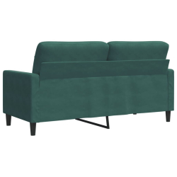 Sofa 2-osobowa, ciemnozielona, 140 cm, tapicerowana aksamitem