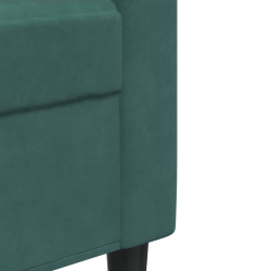 Sofa 2-osobowa, ciemnozielona, 140 cm, tapicerowana aksamitem