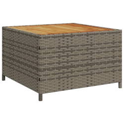 Narożnik ogrodowy z poduszkami i stolikiem, rattan PE, szary