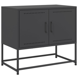 Szafka pod telewizor, czarna, 68,5x39x60,5 cm, stalowa