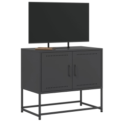 Szafka pod telewizor, czarna, 68,5x39x60,5 cm, stalowa