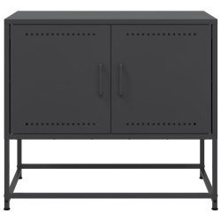 Szafka pod telewizor, czarna, 68,5x39x60,5 cm, stalowa