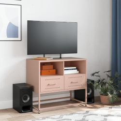 Szafka pod telewizor, różowa, 68x39x60,5 cm, stalowa