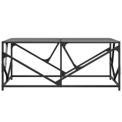 Stolik kawowy z czarnym, szklanym blatem, 98,5x50x41 cm, stal
