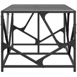 Stolik kawowy z czarnym, szklanym blatem, 98,5x50x41 cm, stal