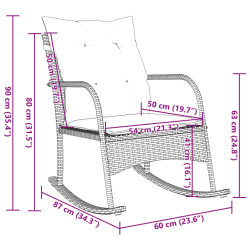 Bujane krzesło ogrodowe z poduszkami, beżowe, polirattan