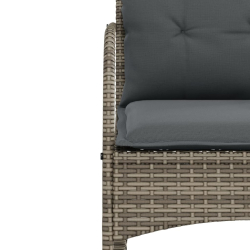 Bujane krzesło ogrodowe z poduszkami, szare, polirattan