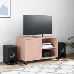 Szafka RTV, różowa, 68x39x43,5 cm, stal walcowana na zimno