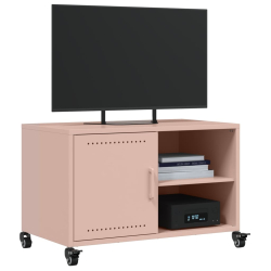 Szafka RTV, różowa, 68x39x43,5 cm, stal walcowana na zimno