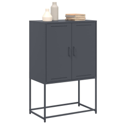 Szafka pod telewizor, czarna, 68x39x60,5 cm, stalowa