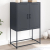Szafka pod telewizor, czarna, 68x39x60,5 cm, stalowa
