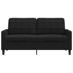 Sofa 2-osobowa, czarna, 140 cm, tapicerowana aksamitem