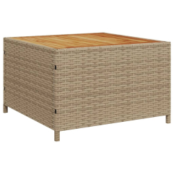 Narożnik ogrodowy z poduszkami i stolikiem, rattan PE, beżowy