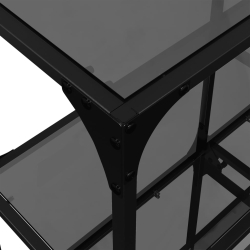 Stolik konsolowy z czarnym, szklanym blatem, 118,5x30x81 cm