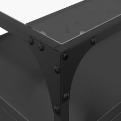 Szafka pod TV ze szklanym blatem, czarna, 80x35x51 cm