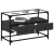 Szafka pod TV ze szklanym blatem, czarna, 80x35x51 cm