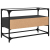 Szafka pod TV ze szklanym blatem, czarna, 80x35x51 cm
