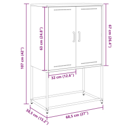 Szafka pod telewizor, oliwkowa, 100,5x39x60,5 cm, stalowa