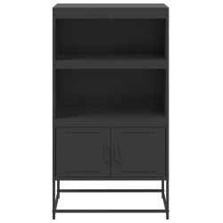 Szafka, czarna, 68,5x38,5x123,5 cm, stal