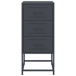 Szafka nocna, antracytowa, 36x39x78 cm, stal
