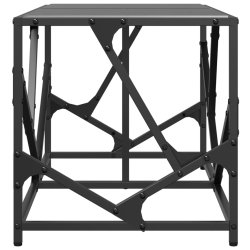 Stolik kawowy z czarnym, szklanym blatem, 78,5x40x41 cm, stal