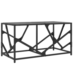 Stolik kawowy z czarnym, szklanym blatem, 78,5x40x41 cm, stal