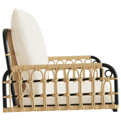 Huśtawka z poduszkami, 63x58x39 cm, polirattan i stal