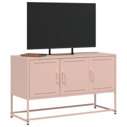 Szafka pod telewizor, różowa, 100,5x39x60,5 cm, stalowa