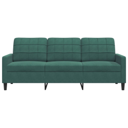 Sofa 3-osobowa, ciemnozielony, 180 cm, obita aksamitem