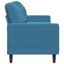 Sofa 3-osobowa, niebieski, 180 cm, tapicerowana aksamitem