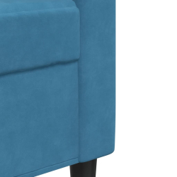 Sofa 3-osobowa, niebieski, 180 cm, tapicerowana aksamitem