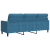 Sofa 3-osobowa, niebieski, 180 cm, tapicerowana aksamitem