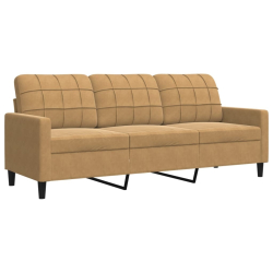Sofa 3-osobowa, brązowa, 180 cm, tapicerowana aksamitem