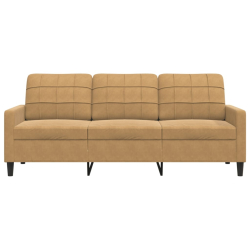 Sofa 3-osobowa, brązowa, 180 cm, tapicerowana aksamitem