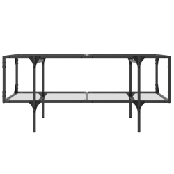 Stolik kawowy ze szklanym blatem, 98,5x50x45 cm, stal