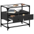 Szafka pod TV ze szklanym blatem, czarna, 60x35x51 cm