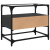 Szafka pod TV ze szklanym blatem, czarna, 60x35x51 cm