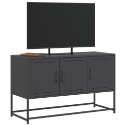 Szafka pod telewizor, czarna, 100,5x39x60,5 cm, stalowa