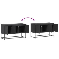 Szafka pod telewizor, czarna, 100,5x39x60,5 cm, stalowa
